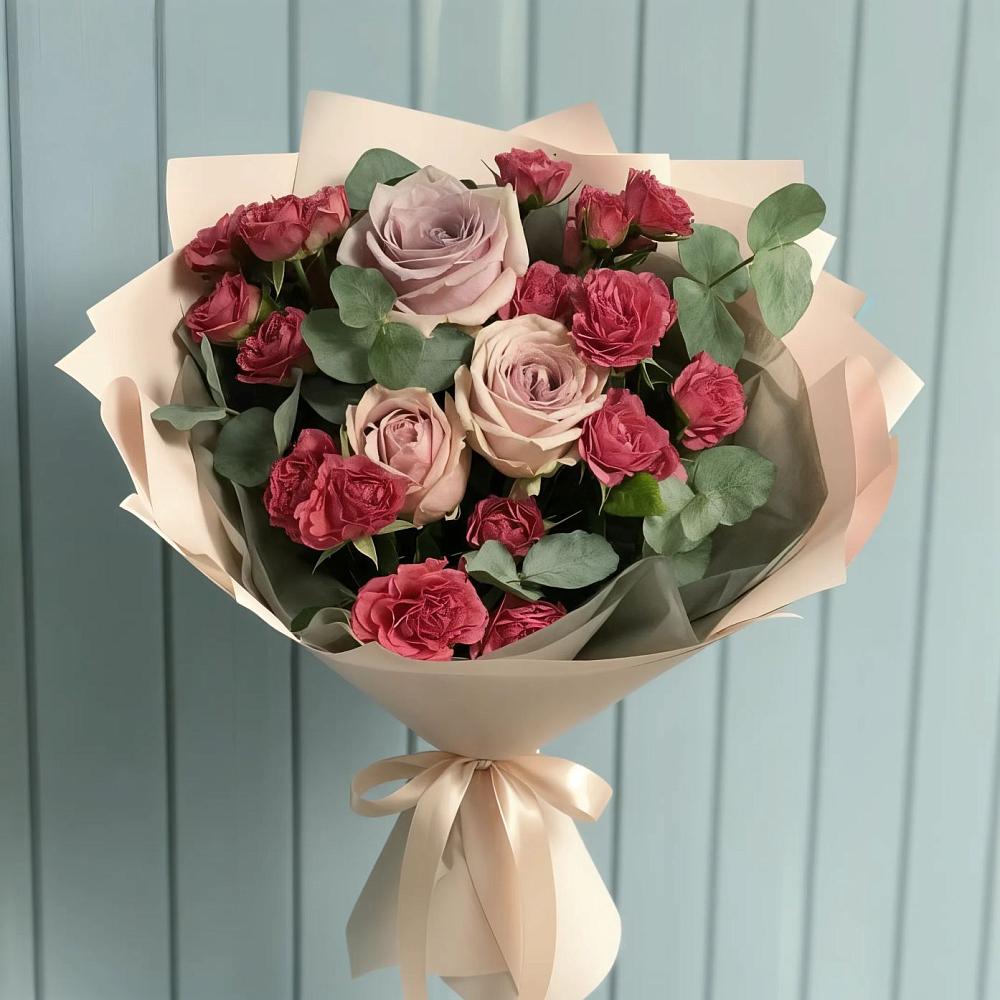 Букет цветов из: Гвоздики и Розы в Бокино