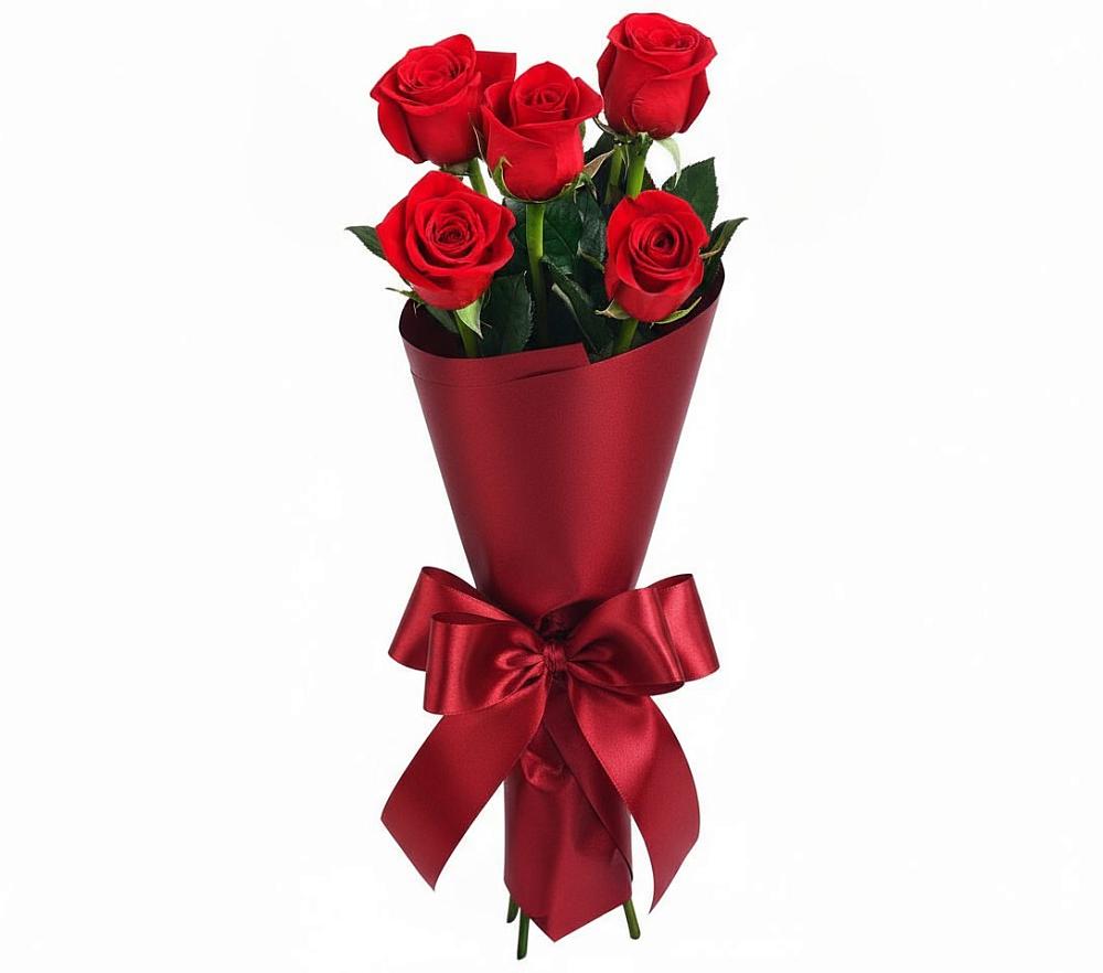 Букет 5 Красных роз Эдлесс Лав в Бокино