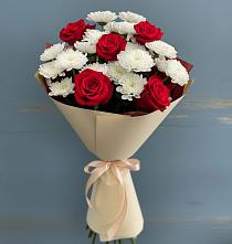 Букет цветов из:  Розы и Хризантемы в Бокино