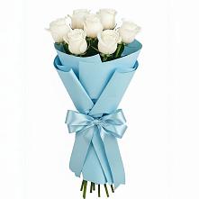 Букет 7 белых роз Проуд в Бокино