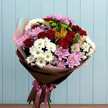 Букет цветов из:  Розы, Хризантемы и Альстромерии #REPLACE_PRED# Бокино