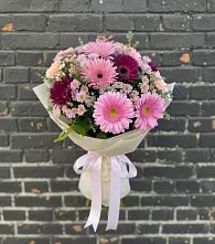 Букет цветов из:  Герберы и Хризантемы в Бокино