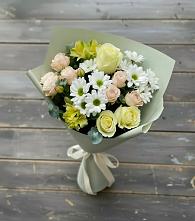 Букет цветов из:  Альстромерии, Розы и Хризантемы в Бокино