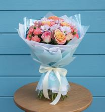 Букет цветов из:  Хризантемы и Розы в Бокино