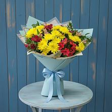 Букет цветов из:  Альстромерии и Хризантемы в Бокино
